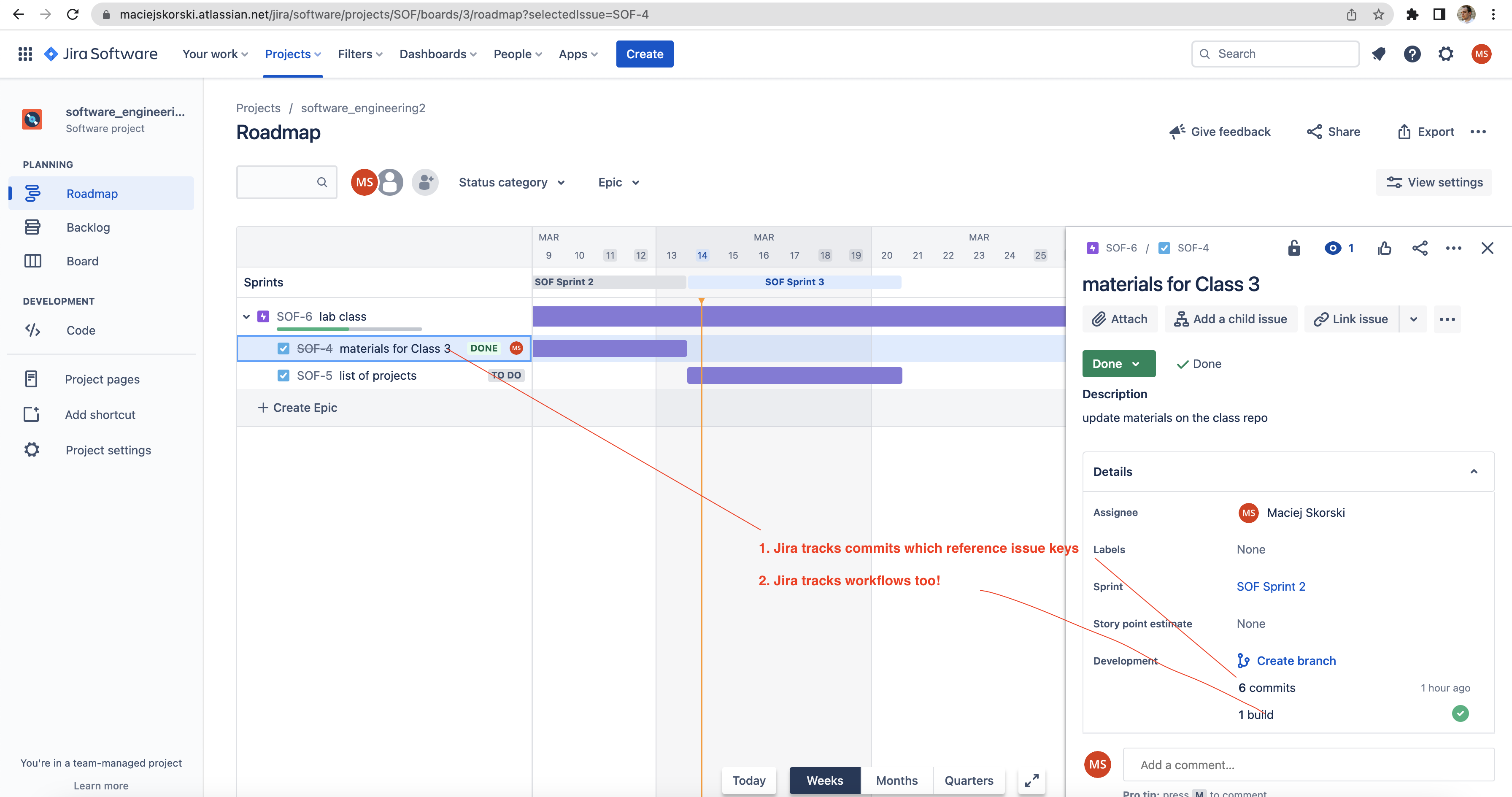 Jira tracking GitHub